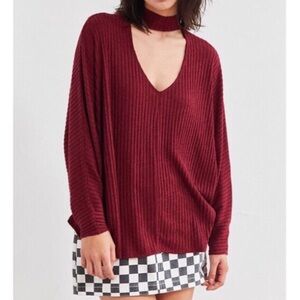 Urban Outfitters Choker Neck Sweater small red